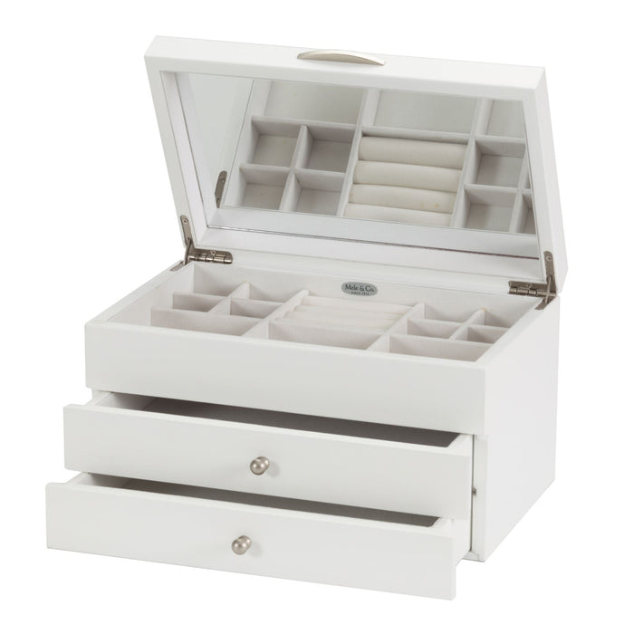 Mele & Co Wooden Jayne White Jewel Case