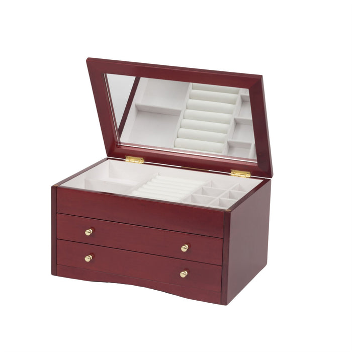 Mele & Co Hyacinth Cherrywood Finish With 2 Drawers Wooden Jewel Case