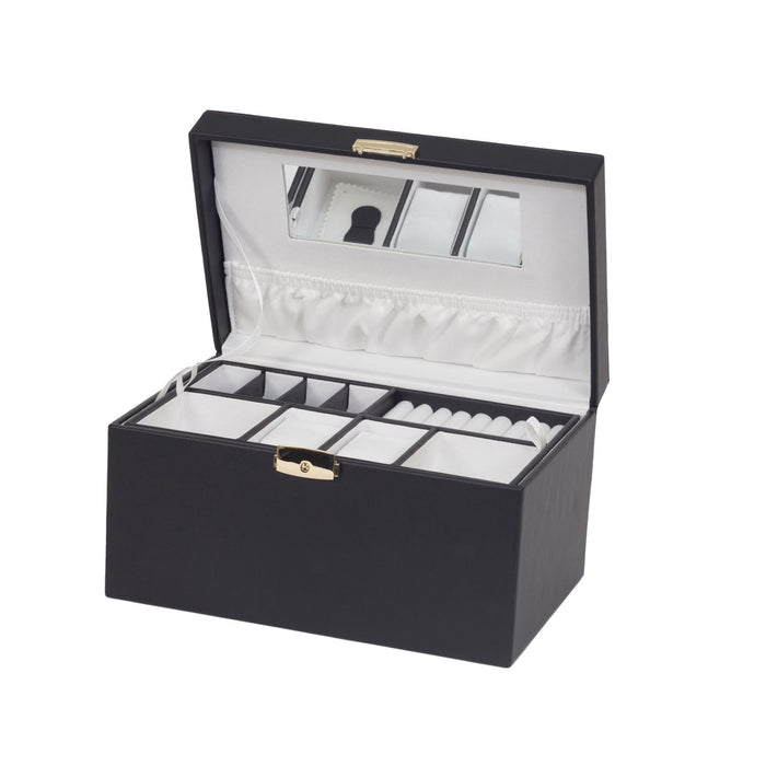 Mele & Co Jewellery Case With Lift-Out Tray, Top Carry Handle & Lockable Jewel Case