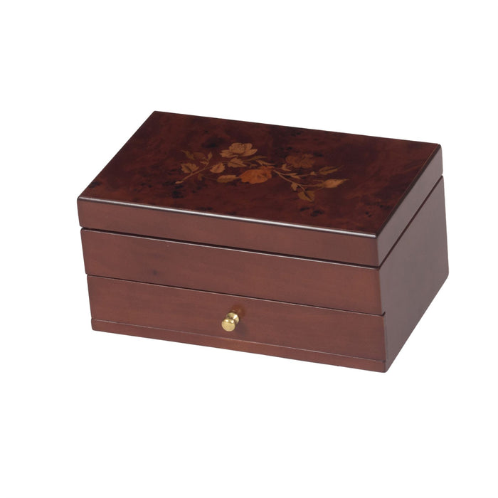 Mele & Co Claudia Jewellery Box With Rose Decal Wooden Jewel Cases