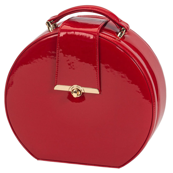 Mele & Co Round Patent Finish Portable Jewel Case