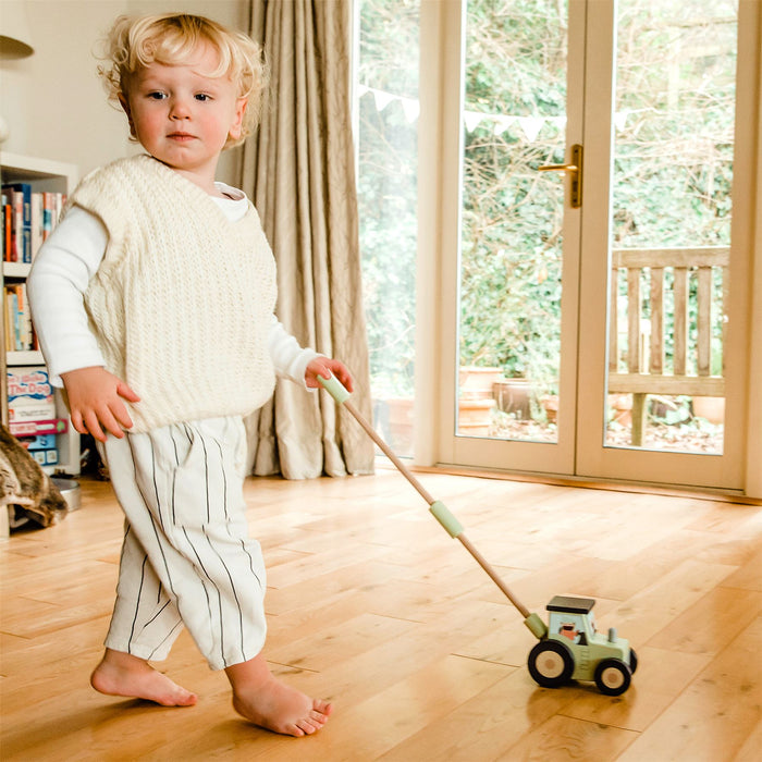 Orange Tree Toys Tractor Push Along