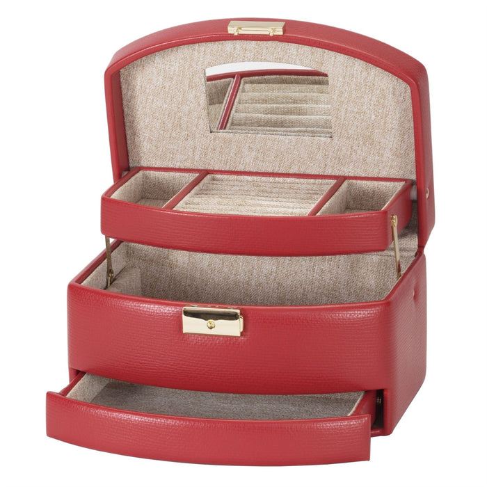 Mele & Co Carmine Jewellery Case With Auto-Tray & Carry Handle Jewellery Case