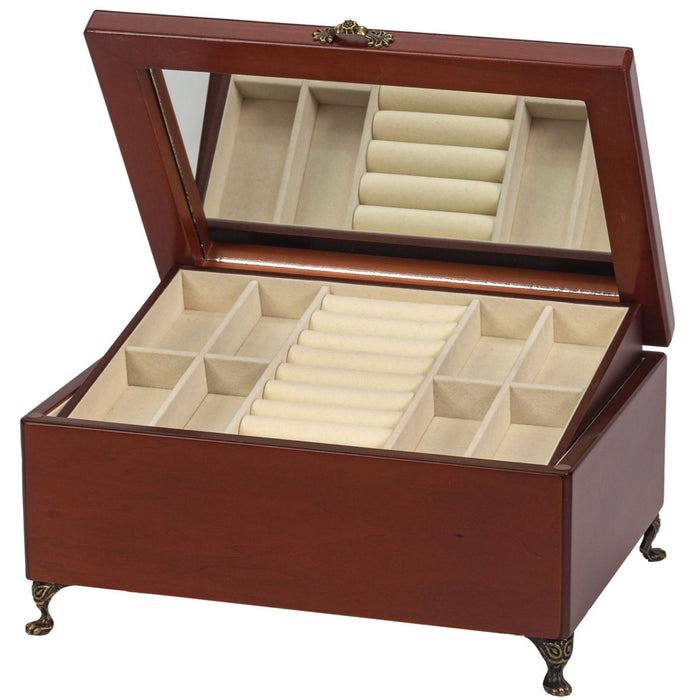 Mele & Co Mahogany Finish With Lift-Out Tray Wooden Jewel Case