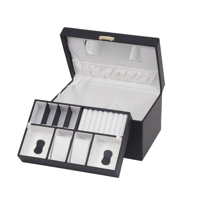 Mele & Co Jewellery Case With Lift-Out Tray, Top Carry Handle & Lockable Jewel Case