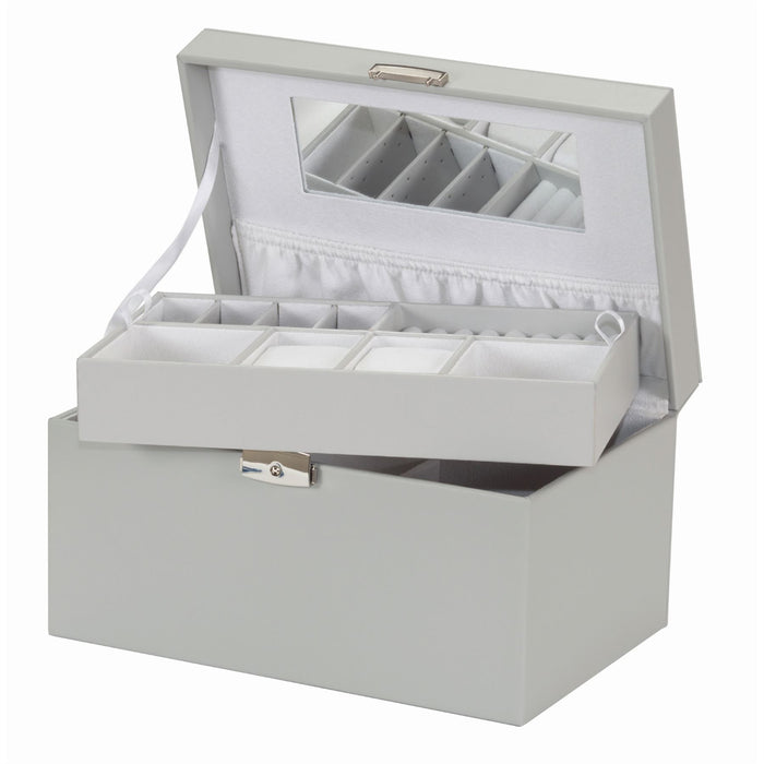 Mele & Co Jewellery Case With Lift-Out Tray, Top Carry Handle & Lockable Jewel Case