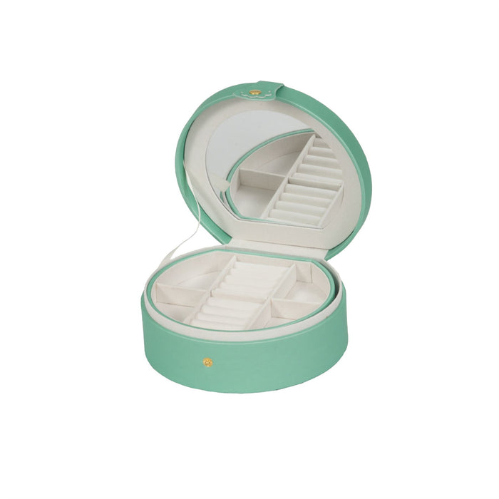 Mele & Co Round Jewellery Box With Daisy Closer Jewel Case