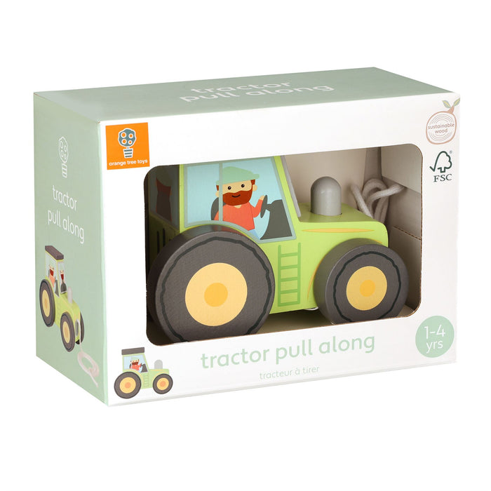 Orange Tree Toys Farmyard Tractor Pull Along