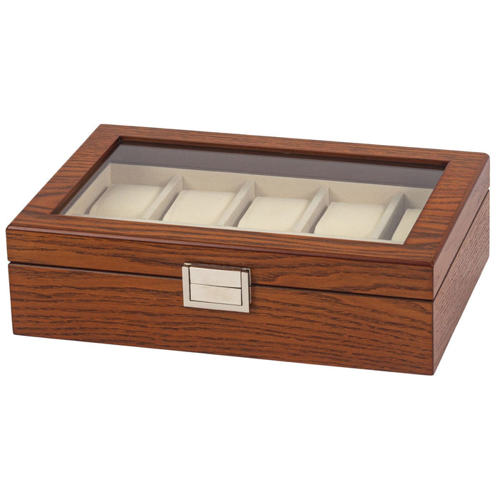 Mele & Co 10 Watch Box With Glass Viewing Lid Watch Box