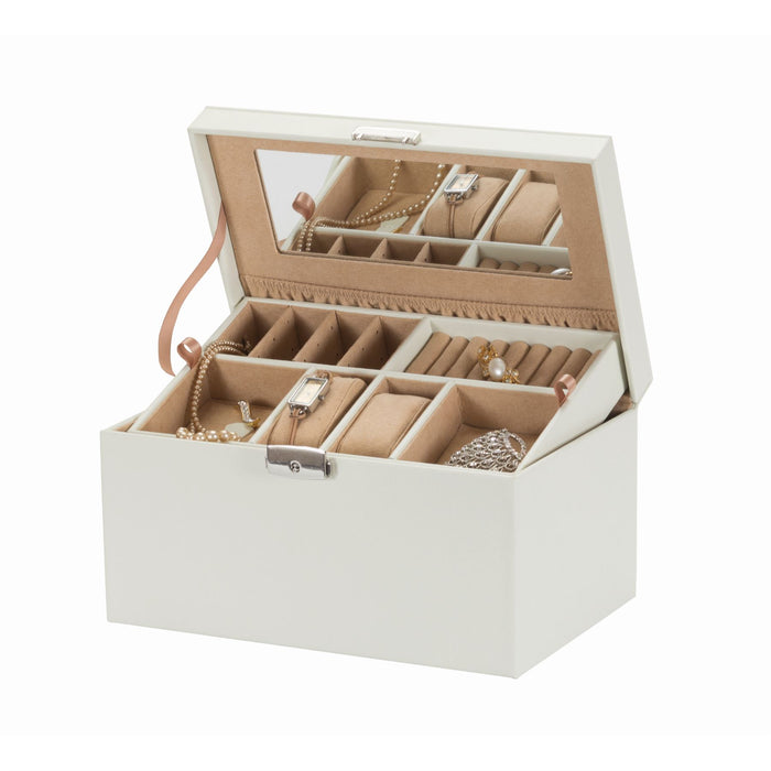 Mele & Co Jewellery Case With Lift-Out Tray, Top Carry Handle & Lockable Jewel Case