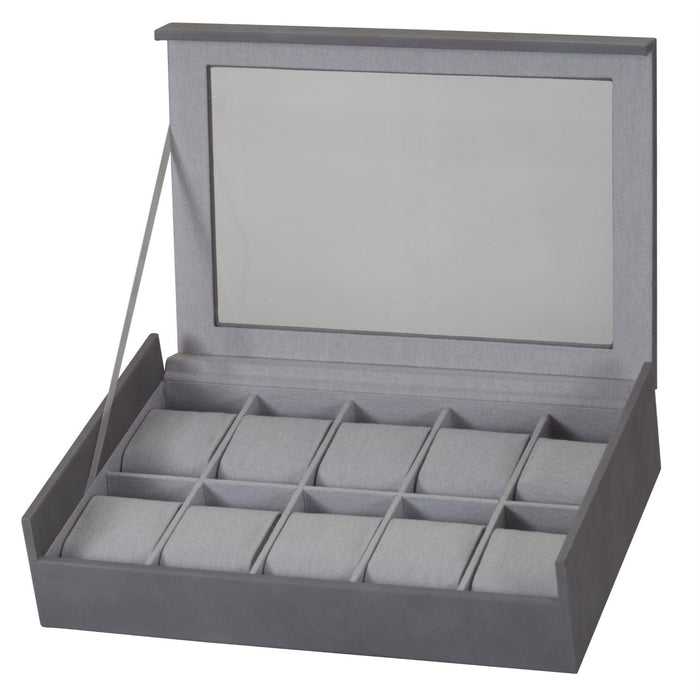 Mele & Co Gent's Watch Box With Glass Viewing Lid Watch Box