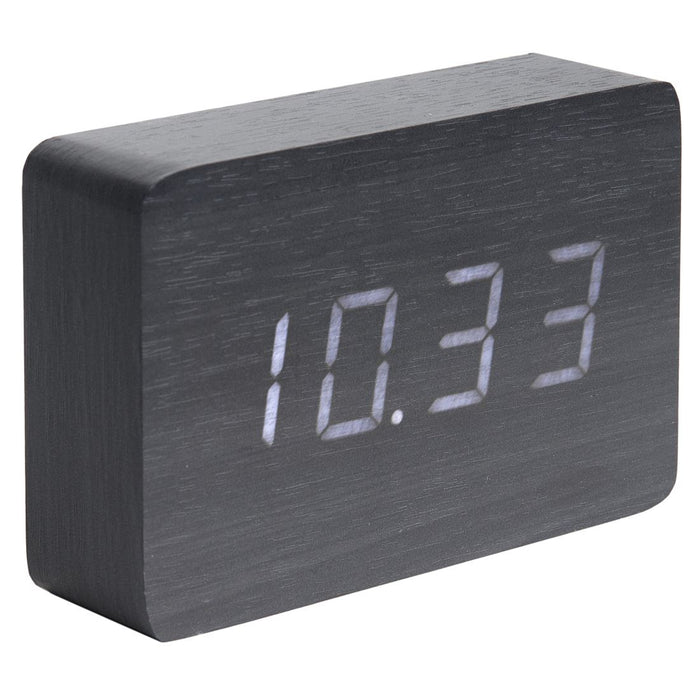 Karlsson Square Wood Veneer Alarm Clock